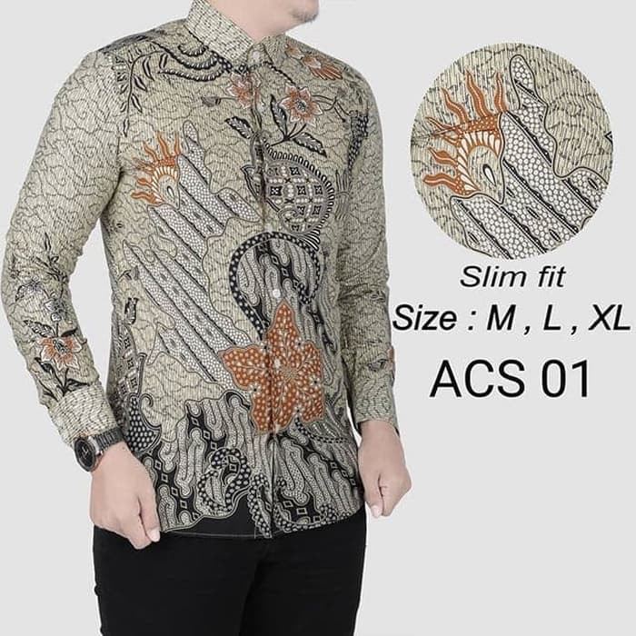 KEMEJA BATIK PRIA SLIM FIT BAJU BATIK PRIA SLIM FIT ACS01