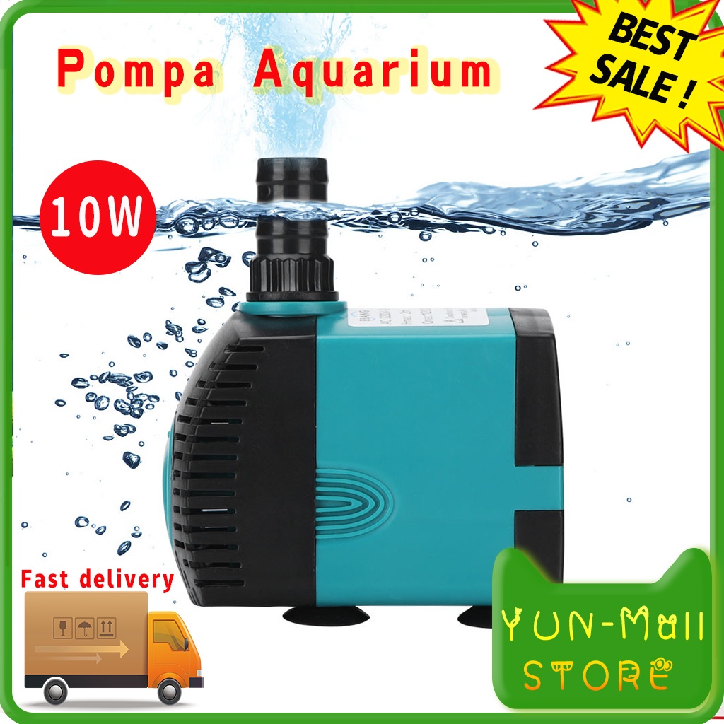 (Dalam Stok, Dikirim Dari Jakarta) YUN Mall Pompa Celup Aquarium/Powet Heads/Air Pump Kyoto 3 In 1 Pompa Aquarium Pompa Air Aquarium 10 Watt Pompa Celup Yukari 600L Low Watt Submersible Aquarium Water Pump