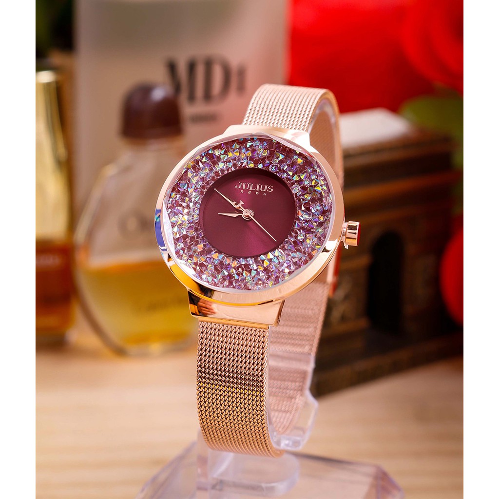 Julius JA-1111 / JA1111 ORIGINAL Jam Tangan Wanita Korea Cantik dan Elegan Kristal Stainless Steel