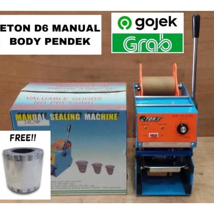 Cup Sealer Eton ET D6 + Gratis 1 roll lid sealer KHUSUS GOJEK - Tanpa Roll