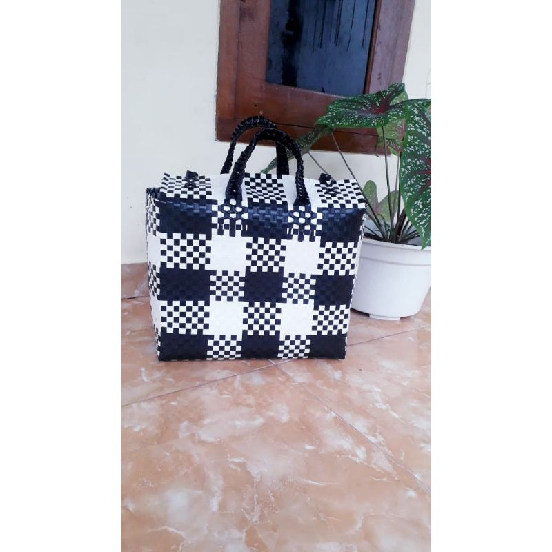 Tas anyam bahan plastik kaca Jumbo