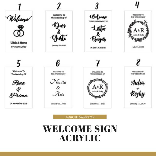 Welcome Sign Acrylic Wedding / Dekorasi Lamaran Papan nama nikah / Papan Lamaran