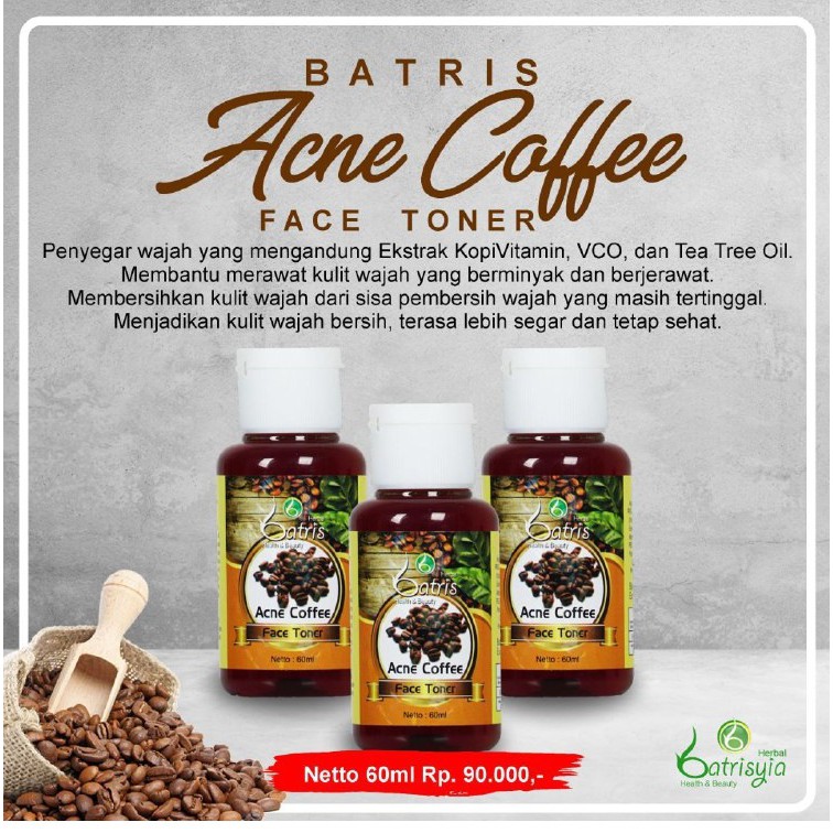 Batris Acne Coffee Face Toner [60 ml] by Batrisyia Herbal