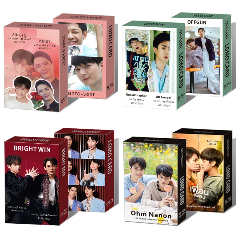 30pcs / Kotak Kartu Foto Album LOMO F4 BRIGHT WIN OFFGUN Krist Singto OhmNanon Yin War