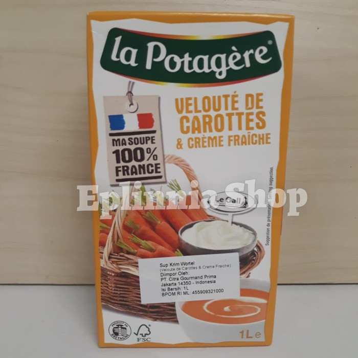 

PRODUK TERBAIK - LA POTAGERE VELOUTE DE CAROTTES & CREME FRAICHE 1 L | SUP KRIM WORTEL