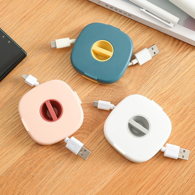 Kotak Gulungan Kabel Portable Serbaguna ~ Tempat Penyimpanan Kabel Data USB / Charger / Earphone