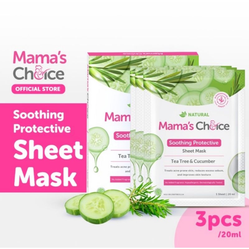 Mama's Choice Sheet Mask Soothing Protective Isi 3 Pcs - Masker Wajah