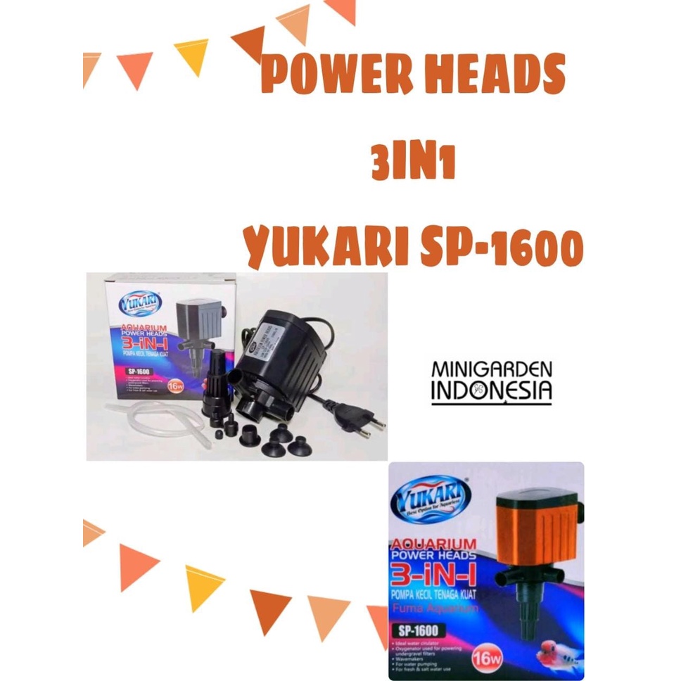 POWER HEADS 3IN1 YUKARI SP-1600 POMPA AIR CELUP FILTER AQUARIUM