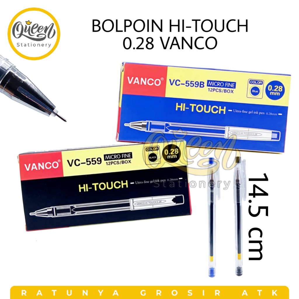 

BOLPOIN HI-TOUCH 0.28 VANCO / BOLPOIN WARNA / BOLPOIN LANCIP/ BOLPOIN BOXI/PULPEN