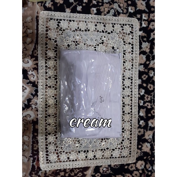 JILBAB BERGO PLISKET GELOMBANG(TK)BERGO TALI URIL Jilbab instan murah-Cream