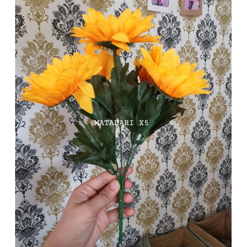 Bunga MATAHARI BESAR / SUNFLOWER Bunga Artificial [ TANPA POT]-5