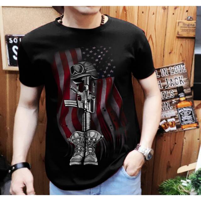  Kaos  cowok  distro  keren sniper usa Shopee Indonesia