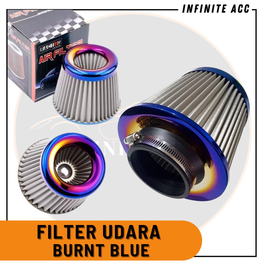 Filter Udara Mobil TITANIUM BURNT BLUE / Open Air Filter Modifikasi variasi Universal
