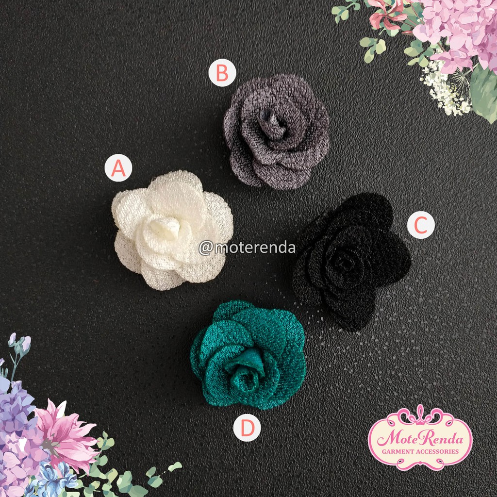 Aplikasi bunga petite rose, lebar 2.5cm kode 7VVS25