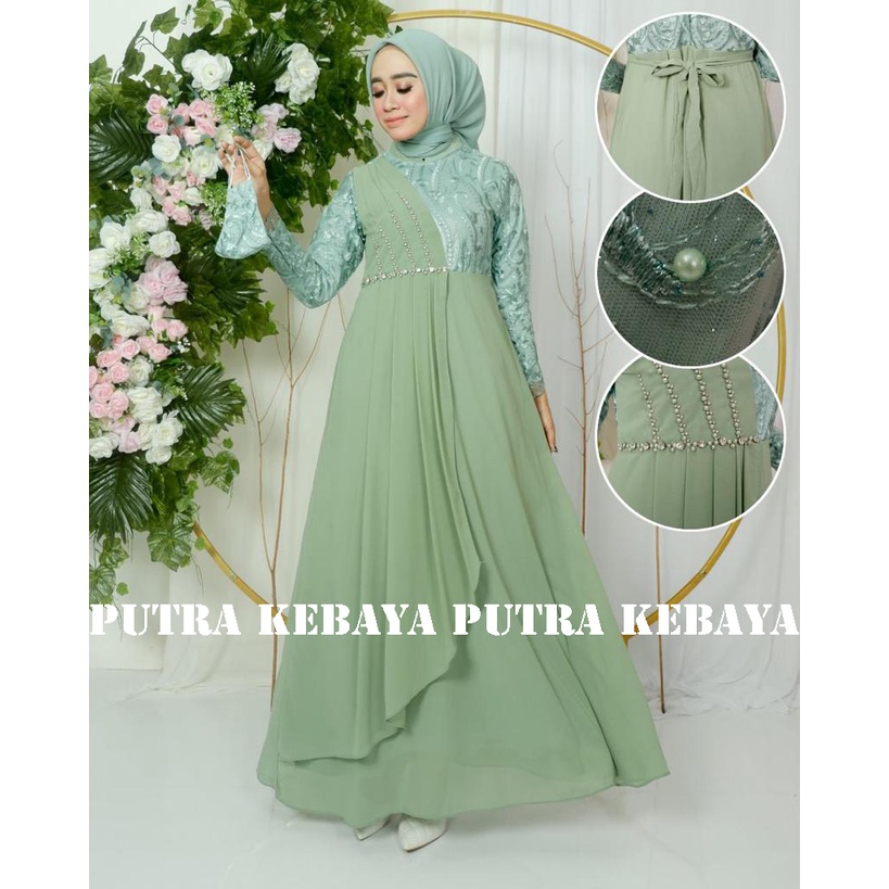 GAMIS BRUKAT MIKAELA GAMIS TILE MUTIARA GAMIS KONDANGAN DRES KEBAYA BRUKAT TILE