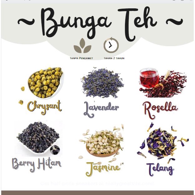 TEH BUNGA KRISAN KERING / TEH BUNGA CHAMOMILE / TEH MAWAR CELUP