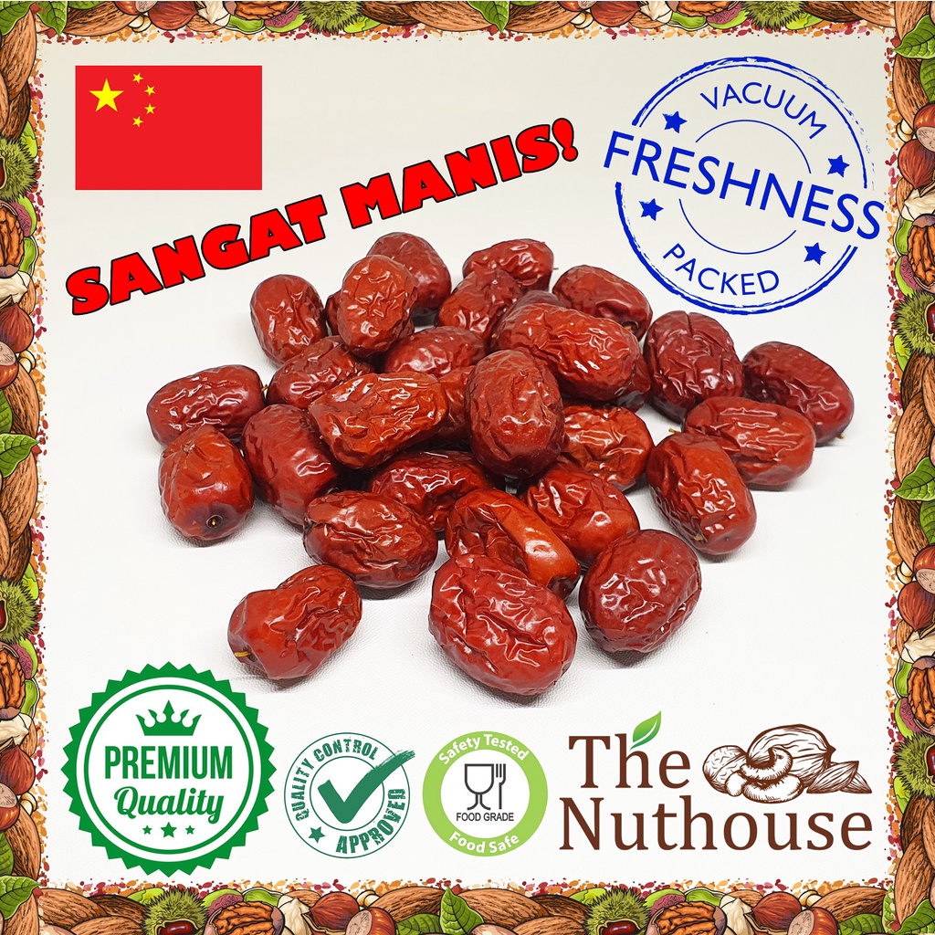 100gr Dried Red Dates / Kurma Merah / Angco Hong Zao [PREMIUM MEDIUM]