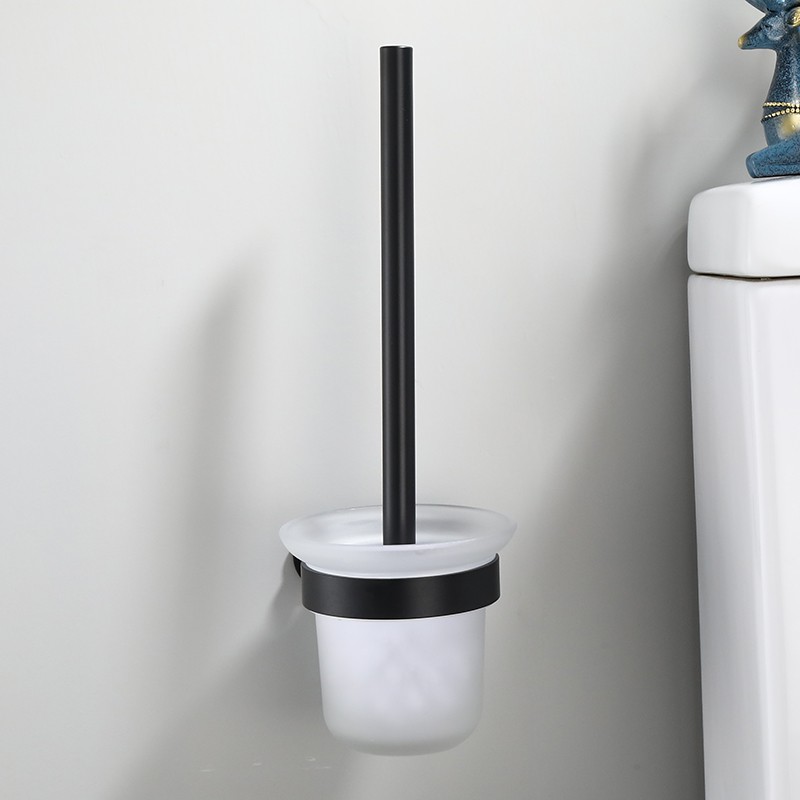 CEO Set Rak Gantung Kamar Mandi Warna Hitam 1 Set Isi 5 Sikat Wc Dan Tempat Tisu Kamar Mandi