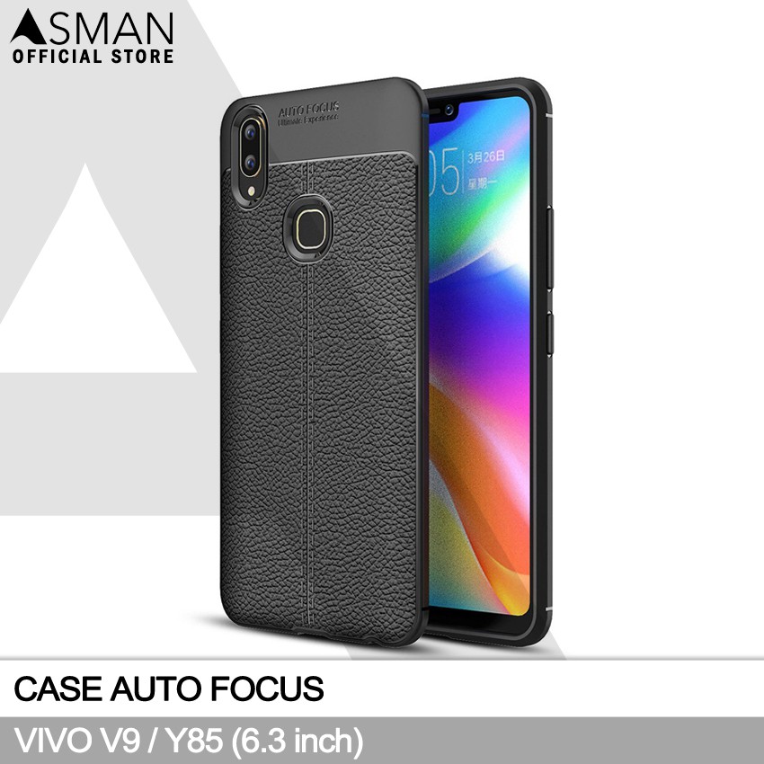 Auto Focus VIVO V9 / Y85 (6.3&quot;) | Soft Case Leather Premium - Hitam