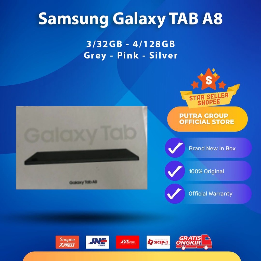 (RESMI) Samsung Galaxy Tab A8 2022 32GB 128GB WIFI LTE 4G Grey Pink Silver SEIN