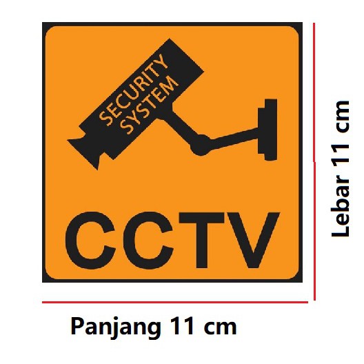 Stiker Sticker CCTV security system ukuran 11 x 11 cm untuk CCTV dummy micro sd DVR IP cam dll