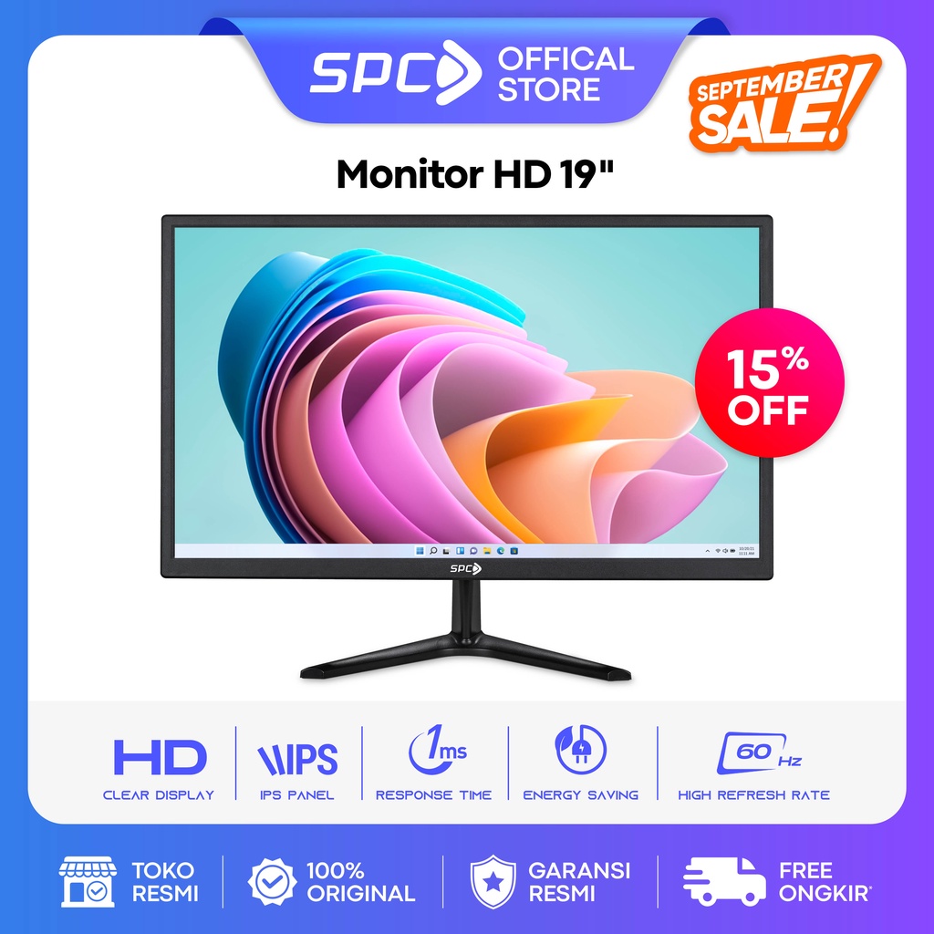 SPC Monitor LED 19 inch HD-0