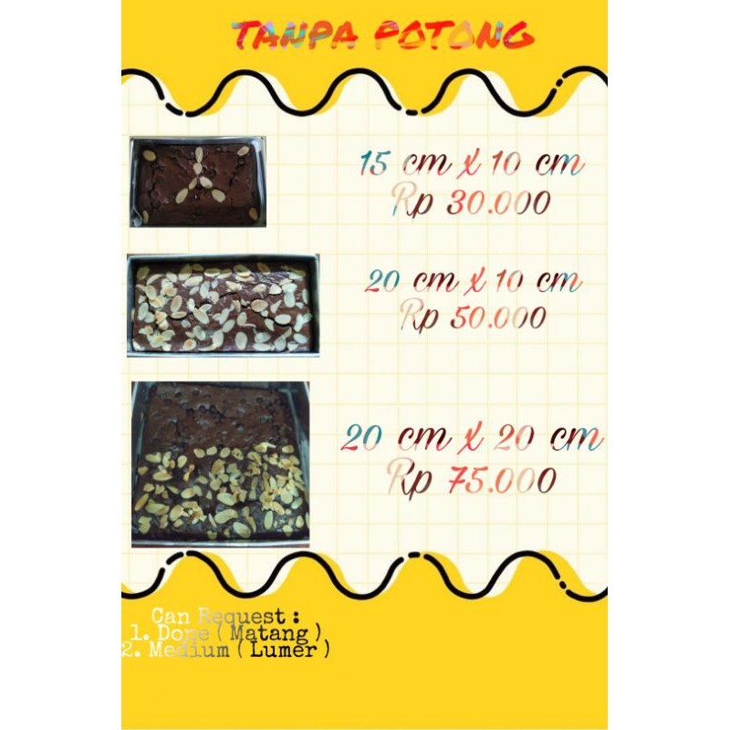 

Brownies Tanpa Potong 15 x 10 cm