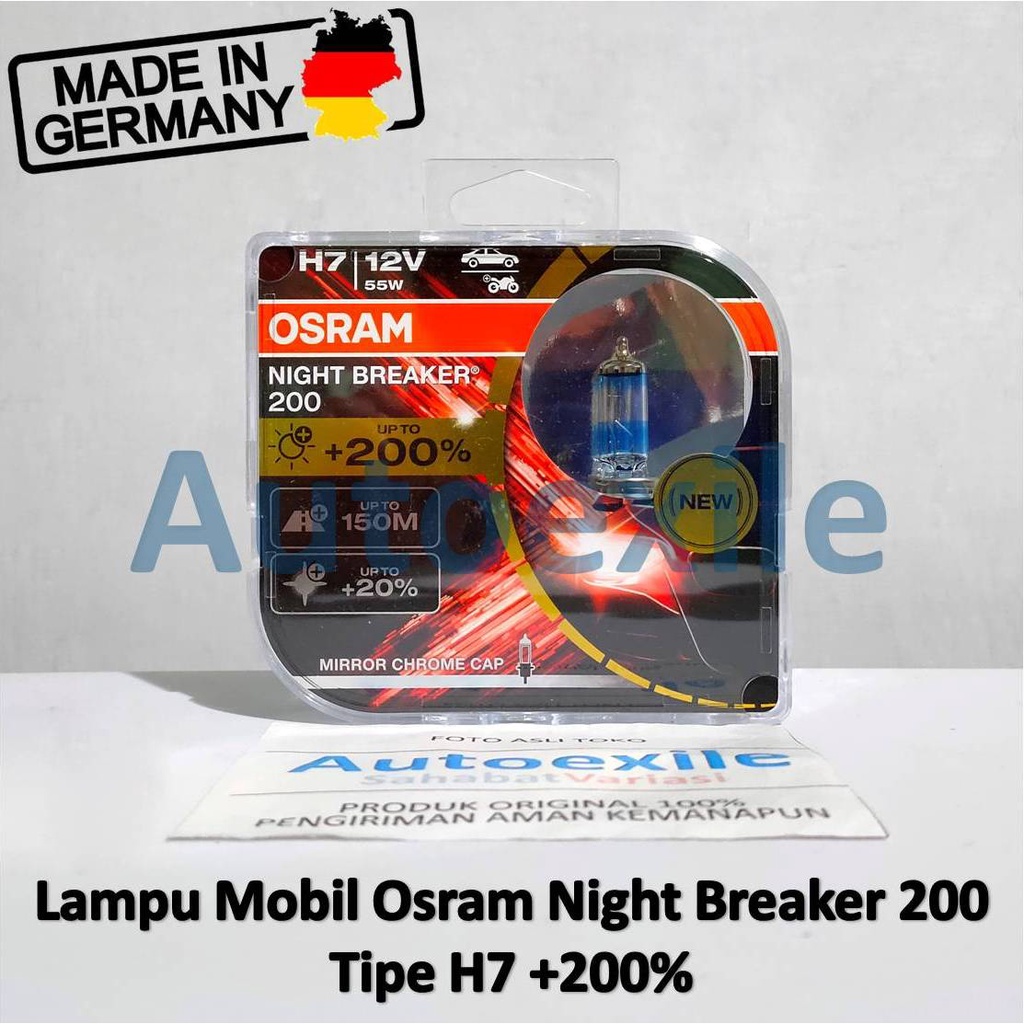 Osram Night Breaker 200 NB200 NBR200 H7 12V New Gen3 Germany Lampu Mobil Audi BMW Captiva Everest Fi