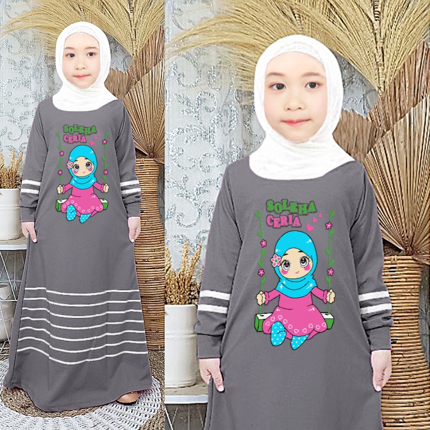 RILLO - CANTIK &amp; SOLEHA GAMIS DRESS ANAK 3-12 TAHUN