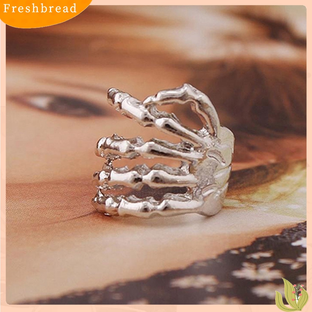 【Fresh】1Pc Unisex Punk Simple Design Silver Color Skeleton Finger Hand Ear Clip Ear Cuff