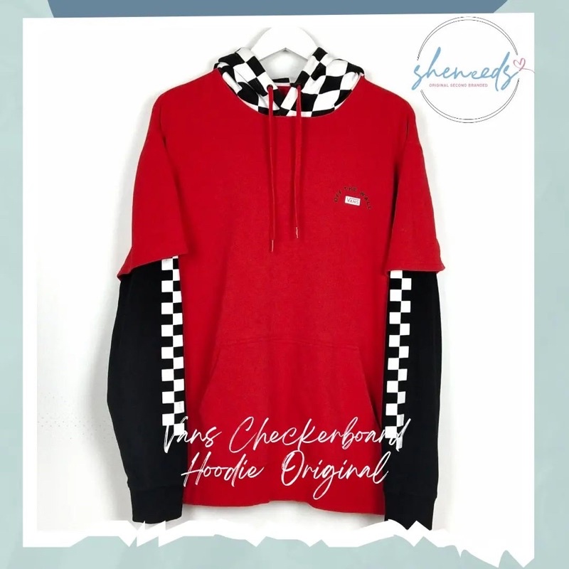 Vans Checkerboard Hoodie Second Original Preloved Thrift shop bandung