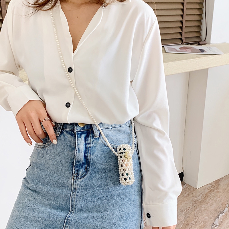 Tas Mutiara Diy Tenunan Tangan Buatan Sendiri Bahan Tas Peri Peri Bahu Utusan Mini Liar Manik Manik Shopee Indonesia