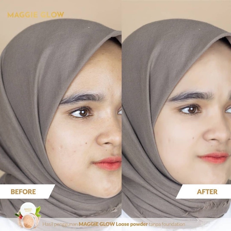 MAGGIE GLOW Acne Loose Powder / Bedak Tabur Wajah sensitif &amp; berJerawat