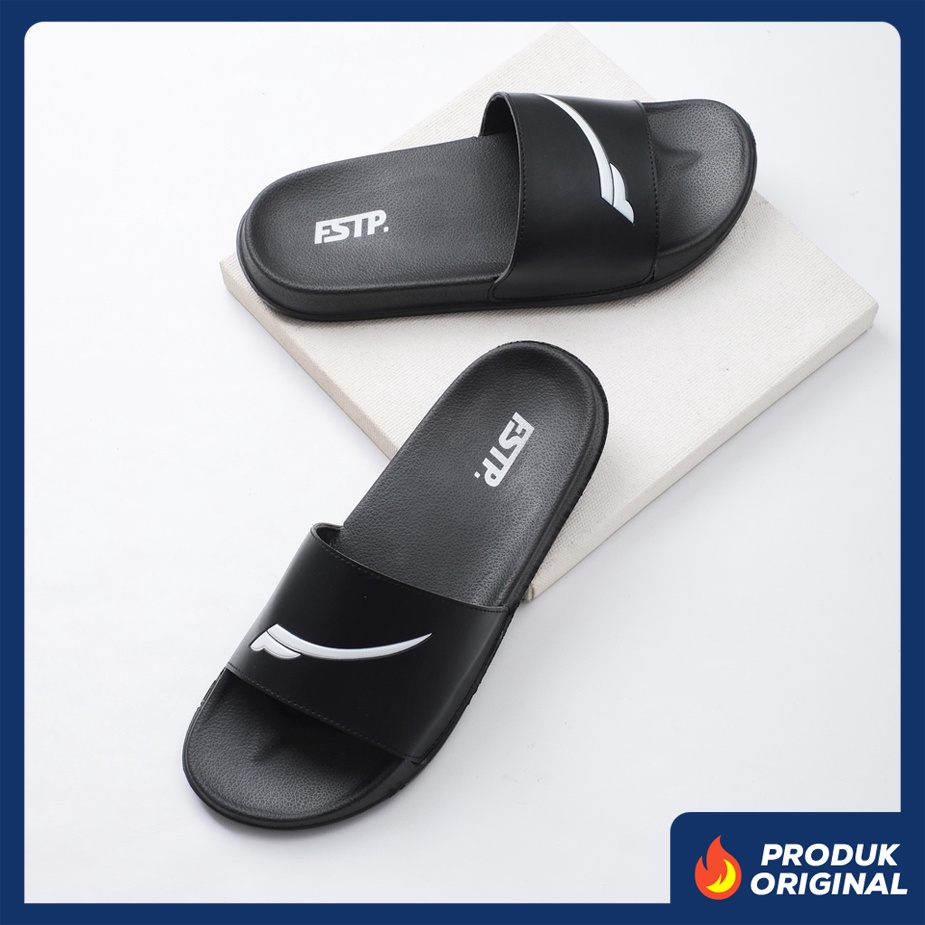 SOUL BLACK WHITE ORIGINAL x FOOTSTEP Sandal Casual Hitam Pria Sendal Slide Jalan Santai Harian Slippers Hangout Main Kondangan Lebaran Slop Selop Karet Anti Slip Premium Slip On Remaja Dewasa Flip Flop Kerja Formal Sport Men Footwear Keren Terbaru Branded