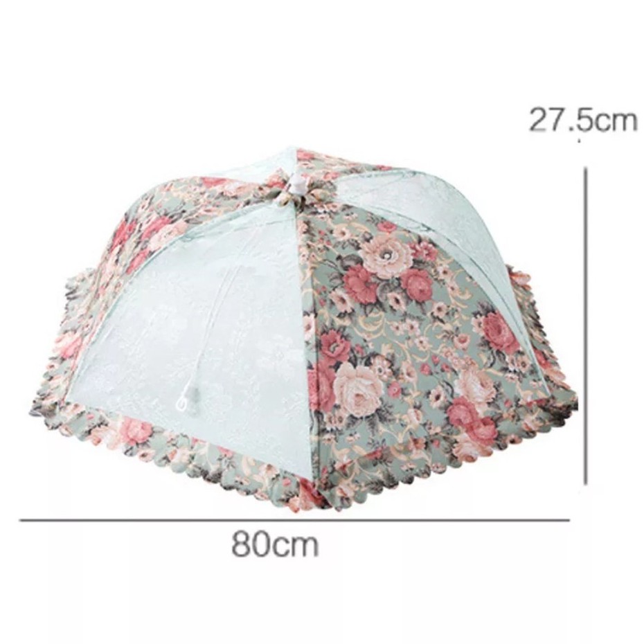 WJ255 Tudung Saji Lipat Renda Payet Cantik / Penutup Makanan Lipat
