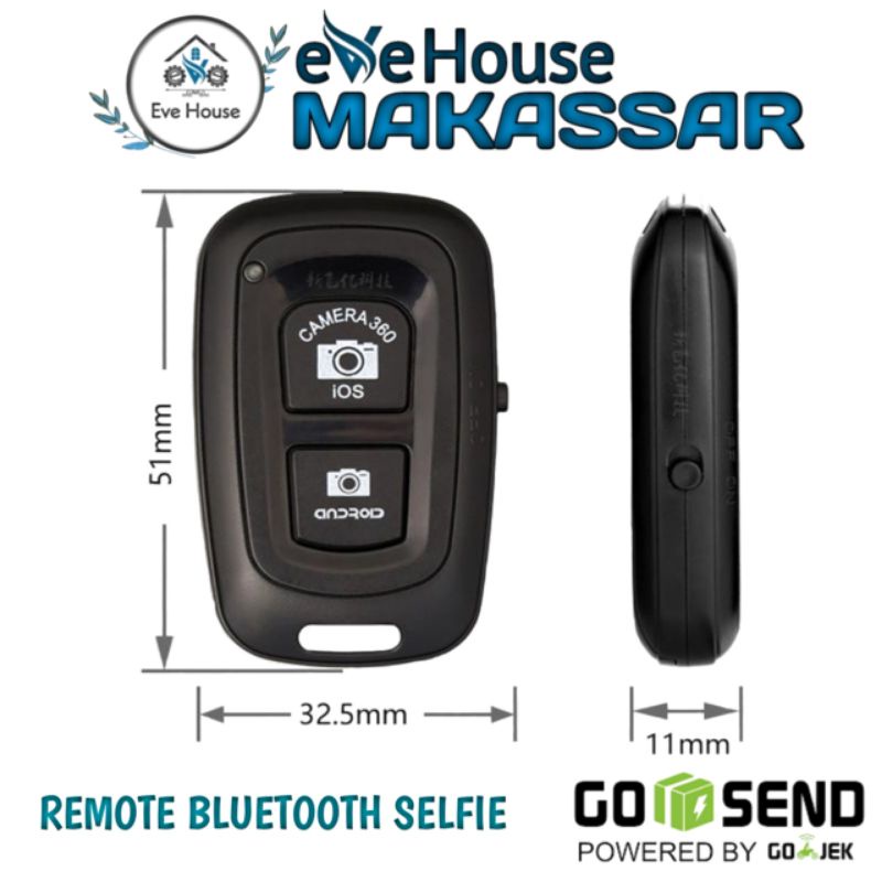 Makassar V132 Remote bluetooth selfie remot shutter kamera