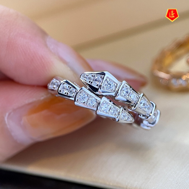 [Ready Stock]Light Luxury Full Diamond Niche Design Ring for Women