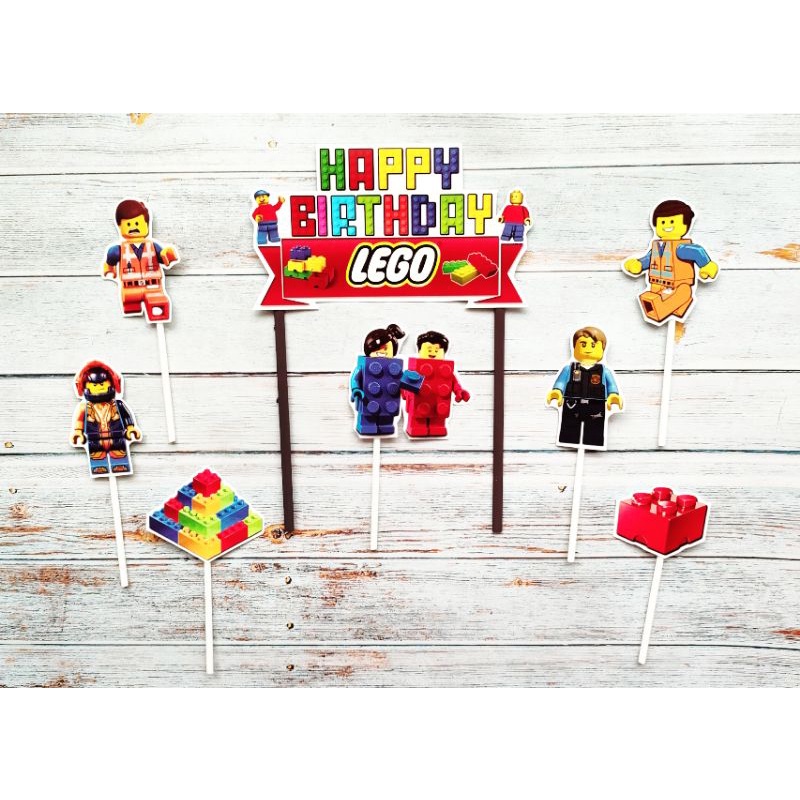 hiasan kue ulang tahun cake topper toper satu set karakter lego LEGO