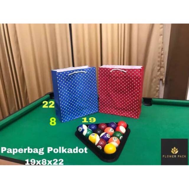 

Paperbag Tas Kertas Motif Polkadot uk 19 8 22 cm | Tas Souvenir Kado Motif | Tas Kertas Polkadot