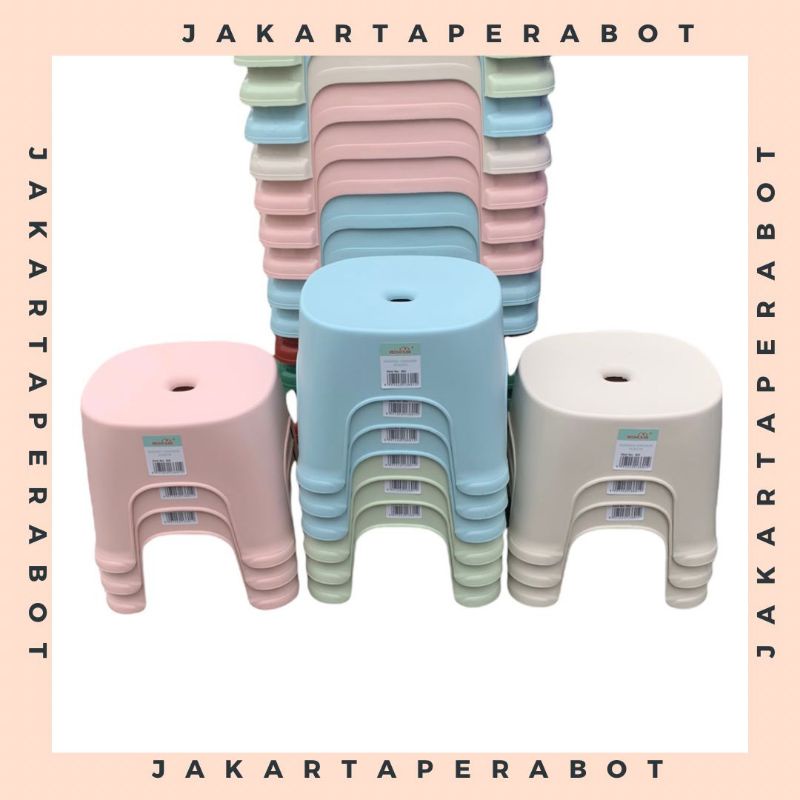 RED HOUSE - Bangku Jongkok Plastik Warna Pastel / Kursi Jongkok Plastik