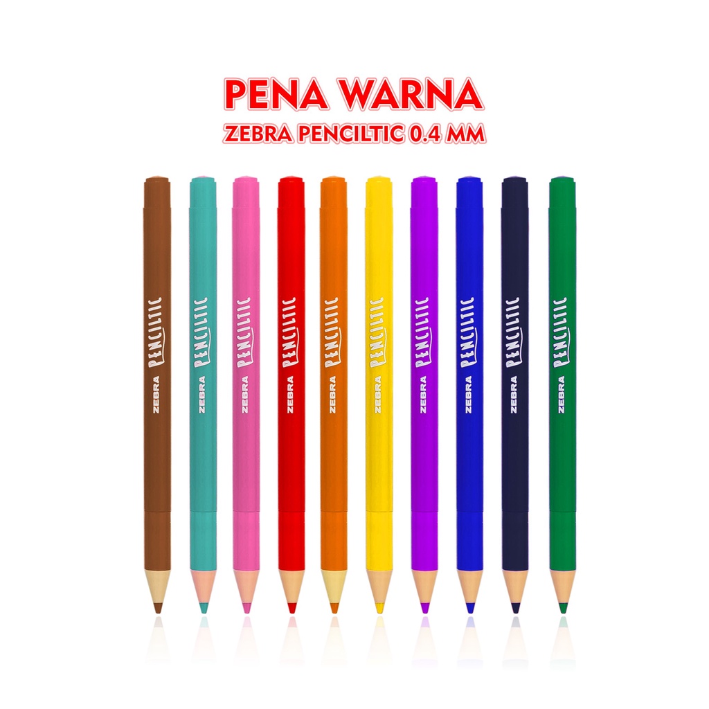 

Pulpen Pen Warna Merk Zebra Penciltic 0.4 mm Bolpen Berwarna