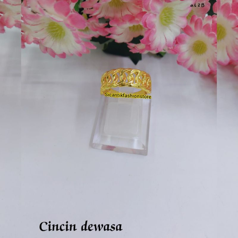 Cincin Titanium Wanita Gold Terbaru Terlaris Anti Karat Selamanya Cincin Gold Wanita Kekinian Cincin Wanita Viral Mewah