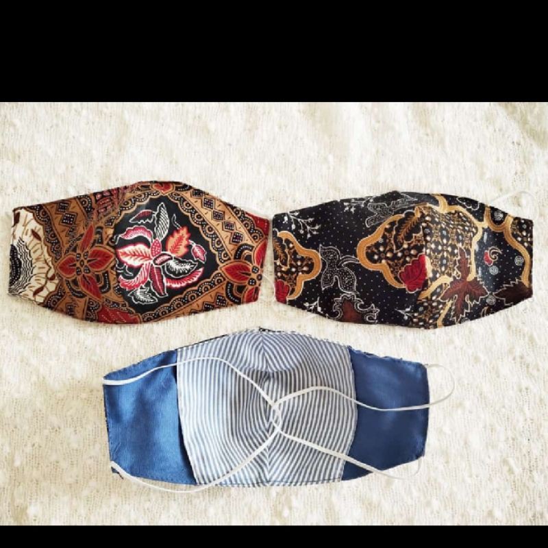 Masker Batik Katun Premium 3 Lapis + Selip Tissue