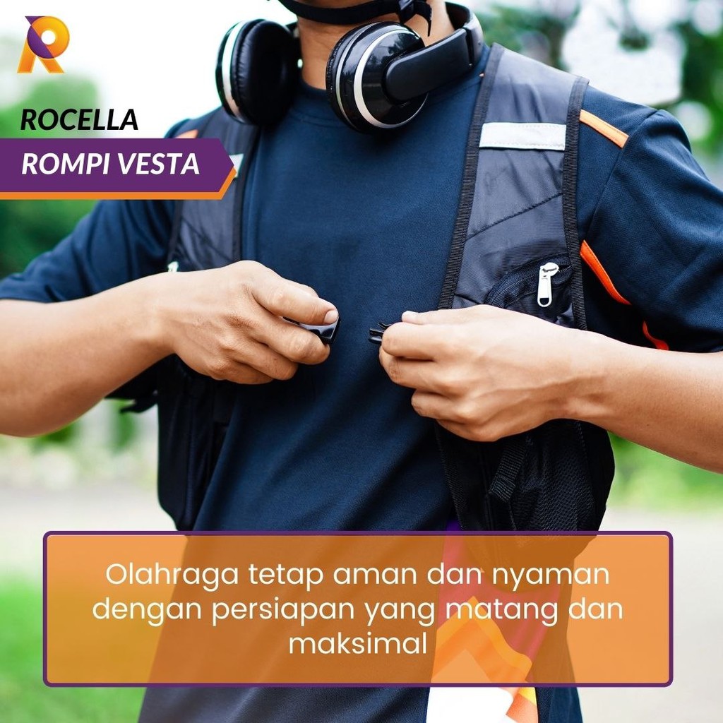 Rompi Lari//Rompi Sepeda//Rompi Running Cardio//Rompi Jogging//Rocella Rompi Vesta