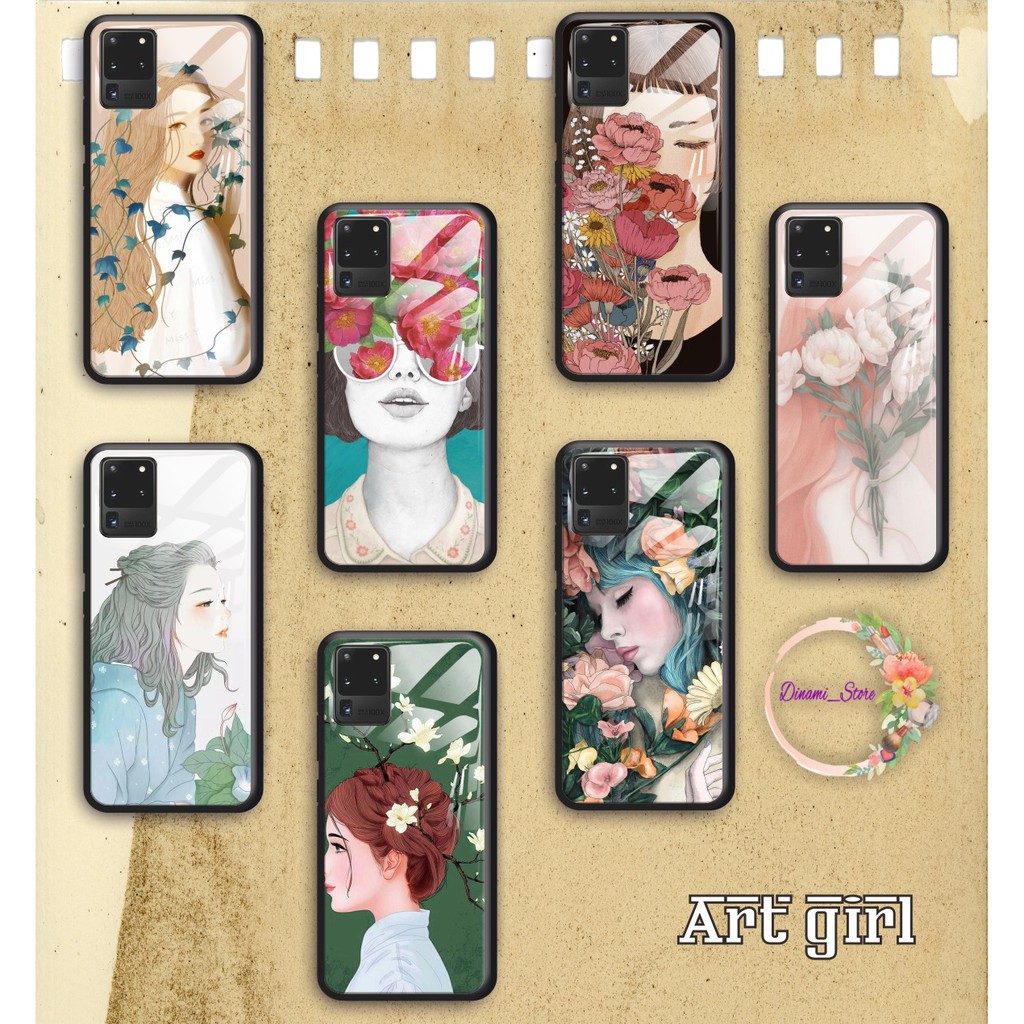 back case glass ART GIRL Vivo Y91 Y17 Y12 Y15 Y93 Y95 Y81 Y83 Y71 Y53 y20 Y30 Y50 V17 Y11 DST1245