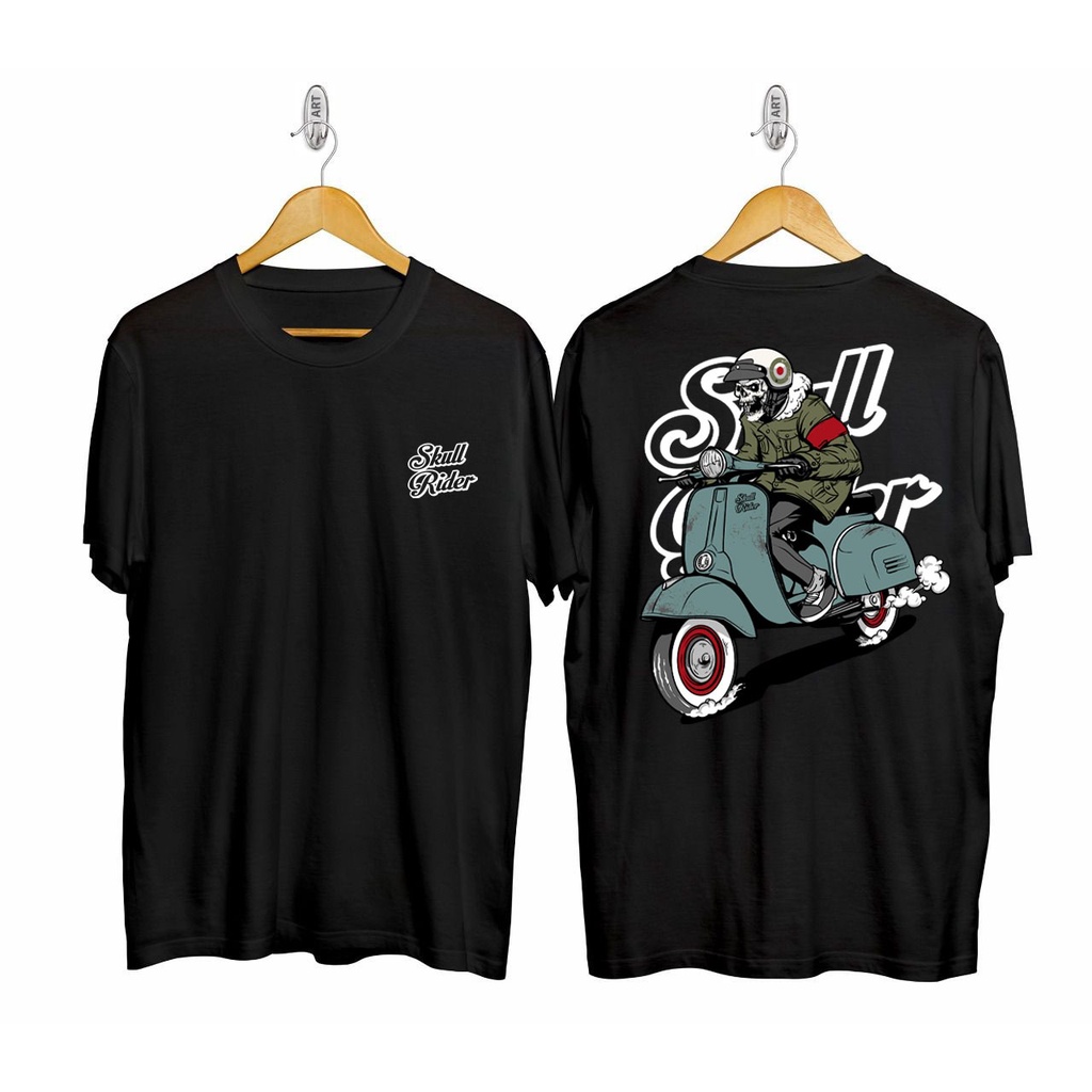 Promo T-Shirt / Kaos Oblong / Koas Distro / Kaos Vespa / Kaos Skull Rider / Kaos Tengkorak / Kaos Te