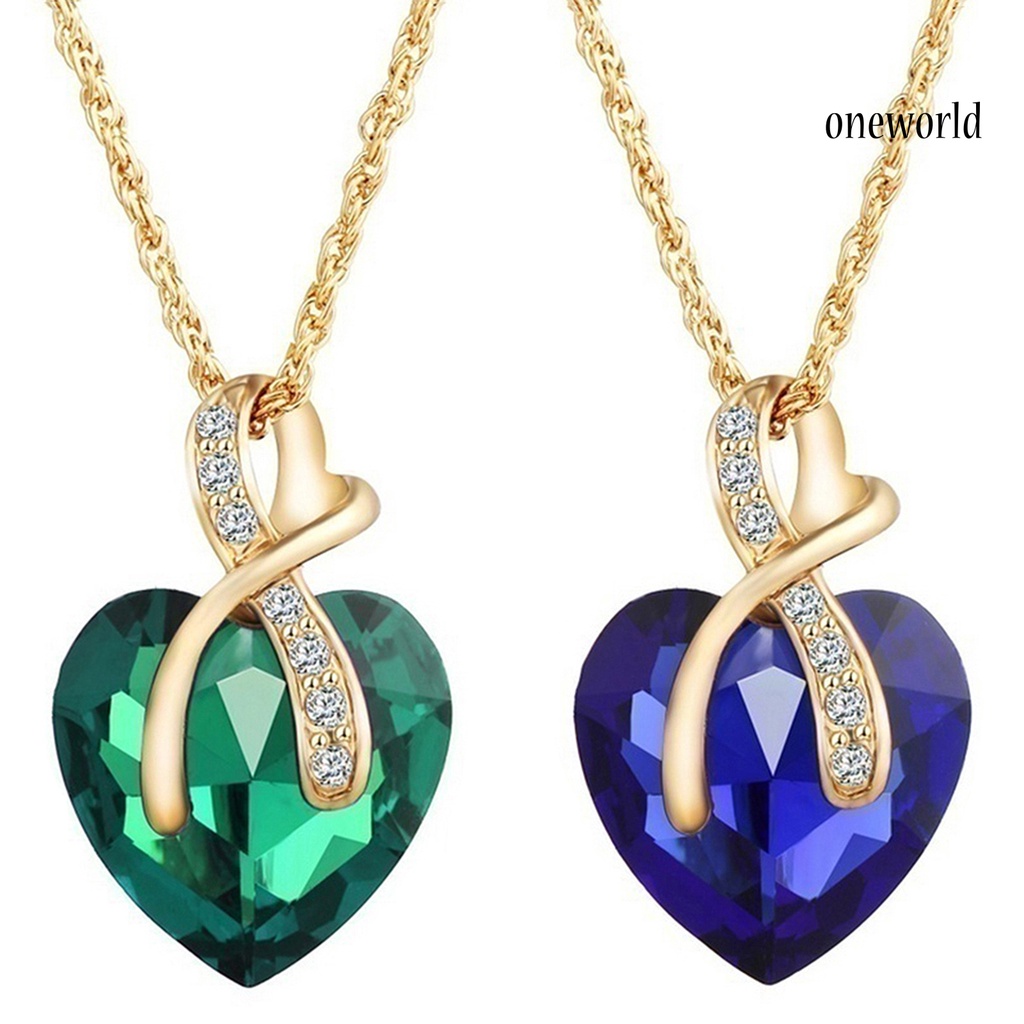 OW@ Jewelry Set Heart-Shaped Durable Alloy Necklace Earrings Jewelry Sets for Party