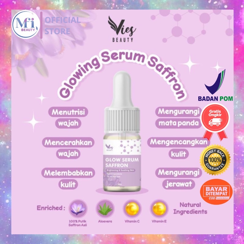 SERUM GLOWING SAFRON BY VIES 10 ML WITH VITAMIN C EXTRA LEMON 100% ORIGINAL