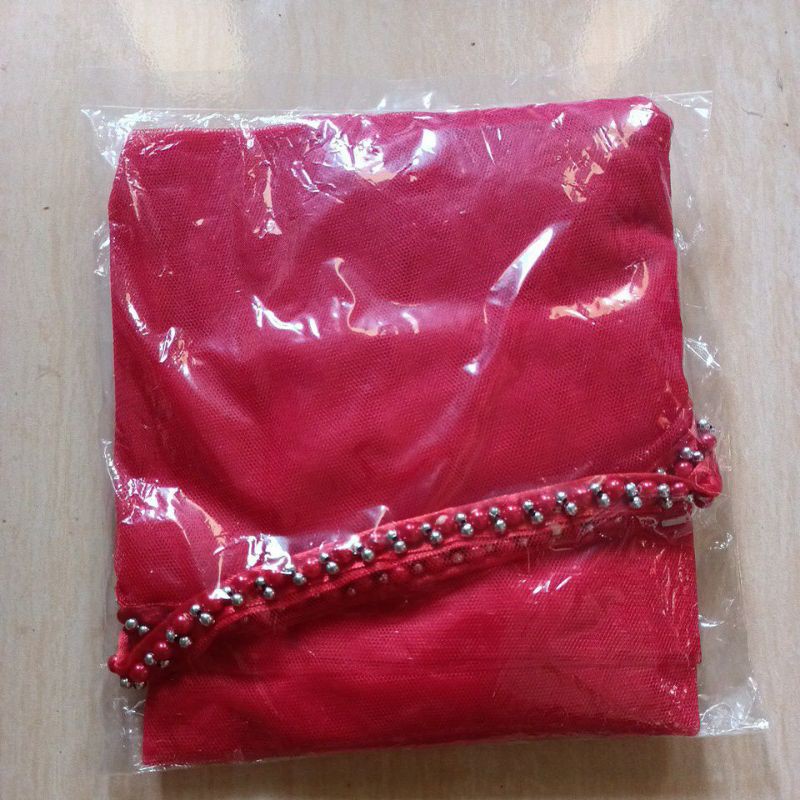 slayer pengantin / hijab pengantin / veil pengantin / selendang pengantin-Merah cabe