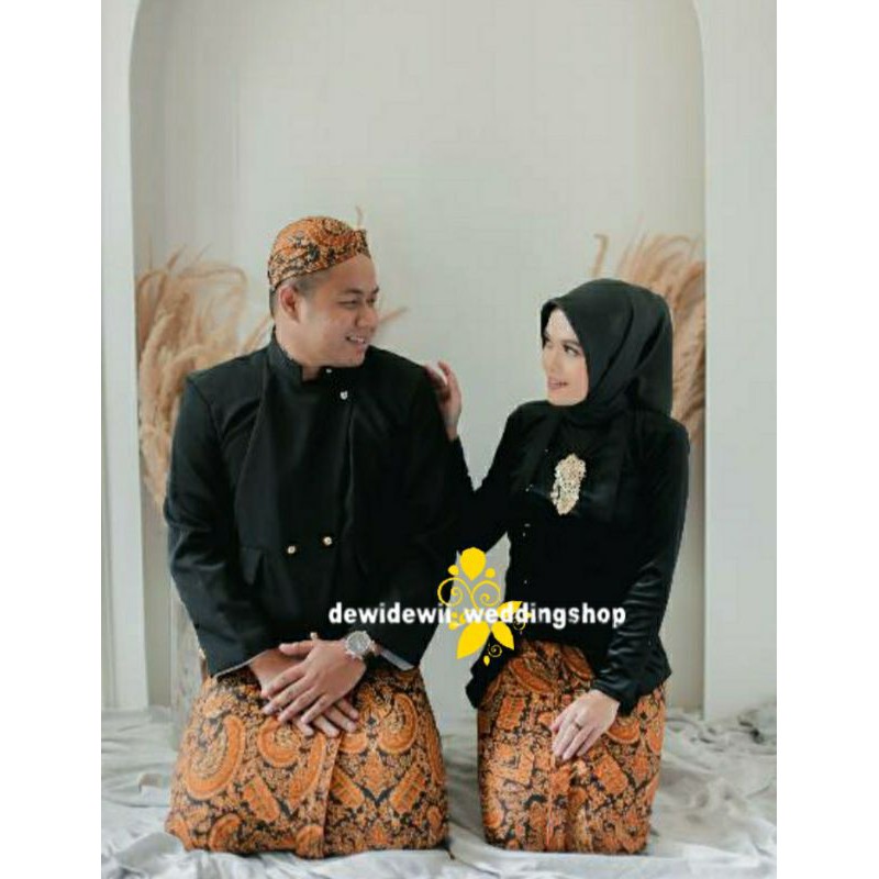 Baju Prewedding (BONUS BENGGOL BESKAP) / Baju Couple Adat Jawa, Motif Semen Romo